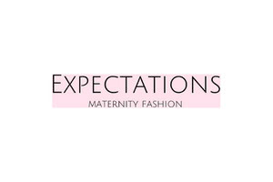 Expectations Maternity Fashion logo, elegant baby and maternity clothing branding, Begynderbaby style.