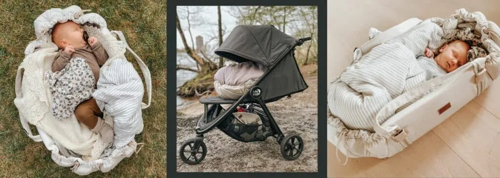 Lillebaby i slynge, børneslynge, babyslynge, babyudstyr, komfortabel bæreoplevelse.